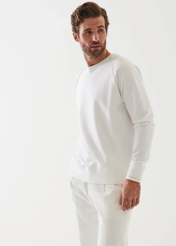 PATRICK ASSARAF Pima Cotton French Terry Raglan Crewneck | Men Sweatshirts & Hoodies