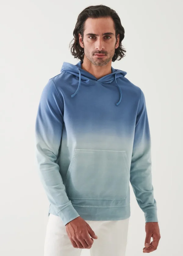 PATRICK ASSARAF Pima Cotton French Terry Degrade Popover Hoodie | Men Sweatshirts & Hoodies