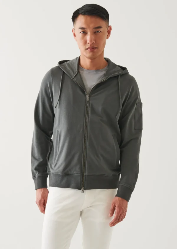 PATRICK ASSARAF Pima Cotton French Terry Zip-Up Hoodie | Men Sweatshirts & Hoodies