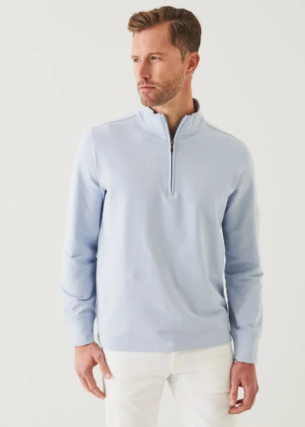 PATRICK ASSARAF Pima Cotton French Terry Quarter Zip | Men Sweatshirts & Hoodies