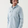 PATRICK ASSARAF Pima Cotton French Terry Overshirt | Men Shirt Jackets