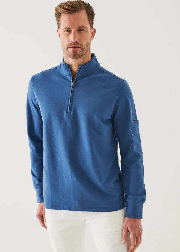 PATRICK ASSARAF Pima Cotton French Terry Quarter Zip | Men Sweatshirts & Hoodies