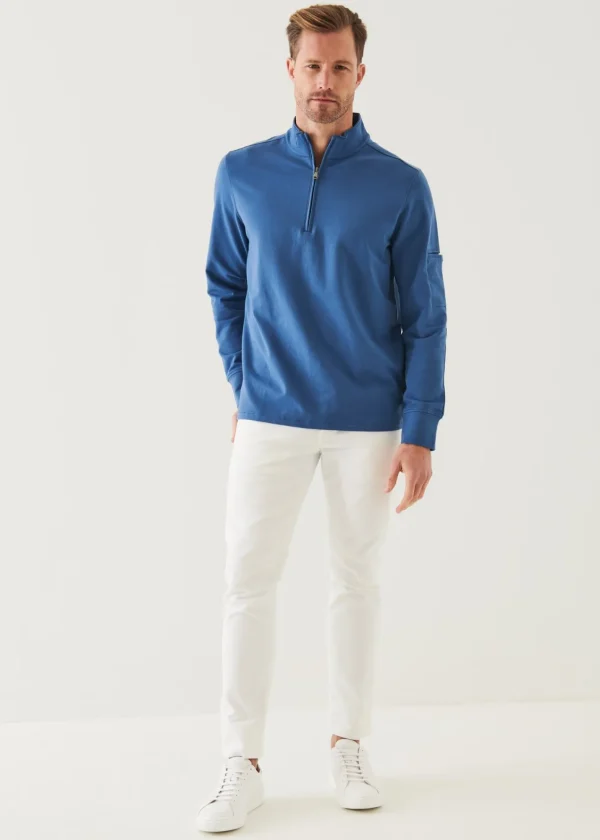 PATRICK ASSARAF Pima Cotton French Terry Quarter Zip | Men Sweatshirts & Hoodies