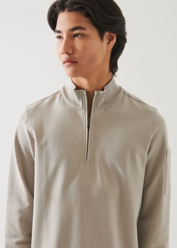 PATRICK ASSARAF Pima Cotton French Terry Quarter Zip | Men Sweatshirts & Hoodies