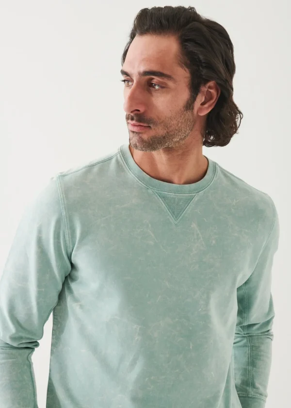 PATRICK ASSARAF Pima Cotton French Terry Mineral Wash Sweatshirt | Men Sweatshirts & Hoodies