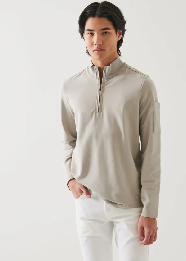 PATRICK ASSARAF Pima Cotton French Terry Quarter Zip | Men Sweatshirts & Hoodies