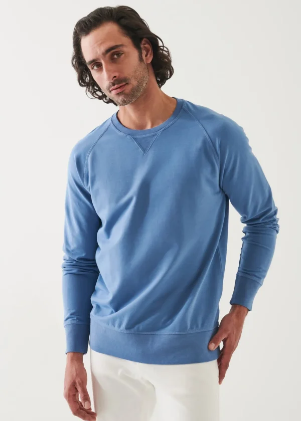 PATRICK ASSARAF Pima Cotton French Terry Soft Wash Sweatshirt | Men Sweatshirts & Hoodies