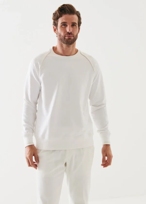 PATRICK ASSARAF Pima Cotton French Terry Raglan Crewneck | Men Sweatshirts & Hoodies