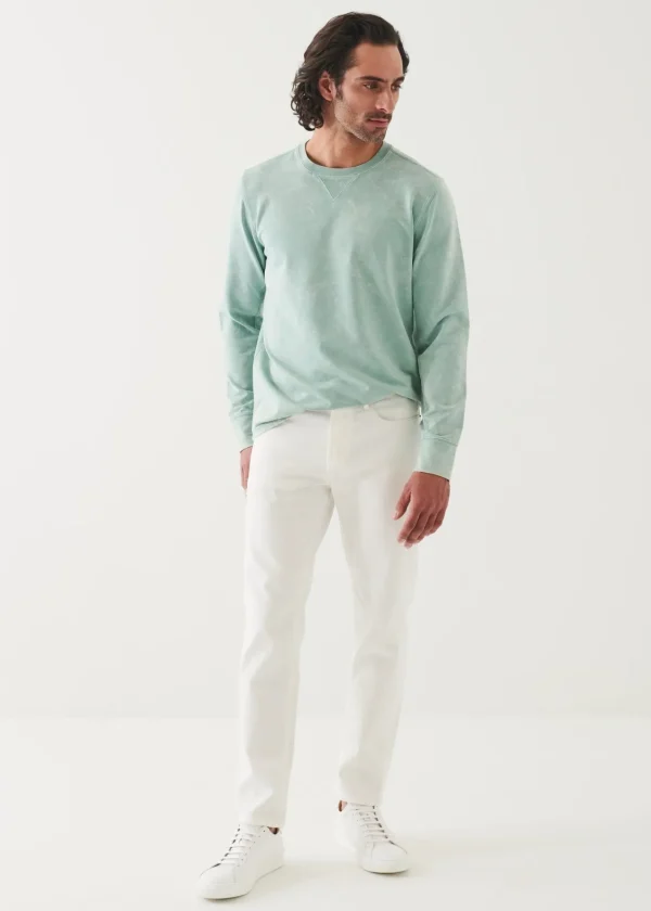 PATRICK ASSARAF Pima Cotton French Terry Mineral Wash Sweatshirt | Men Sweatshirts & Hoodies