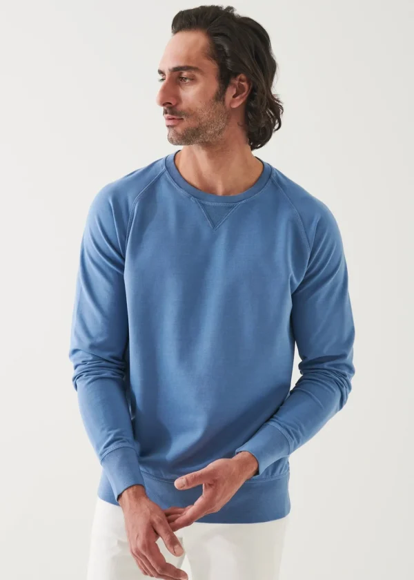 PATRICK ASSARAF Pima Cotton French Terry Soft Wash Sweatshirt | Men Sweatshirts & Hoodies