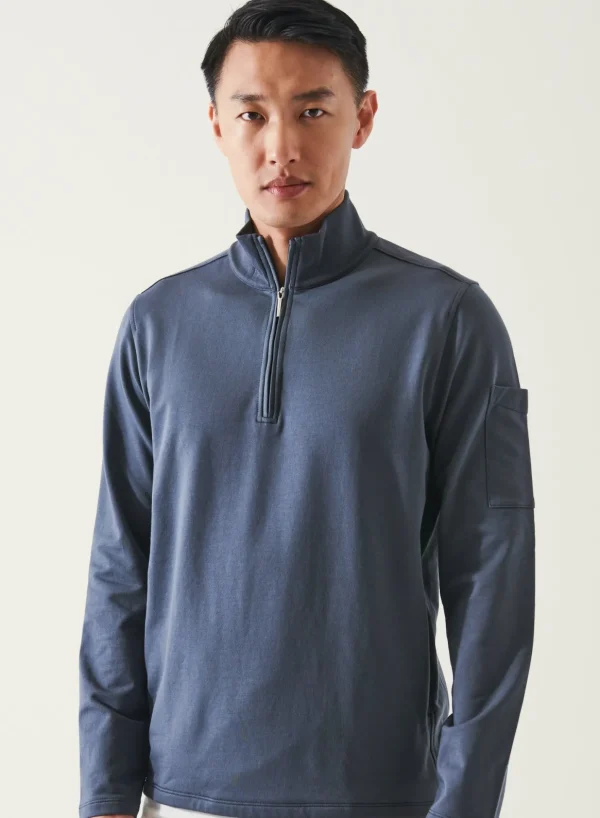 PATRICK ASSARAF Pima Cotton French Terry Quarter Zip | Men Sweatshirts & Hoodies