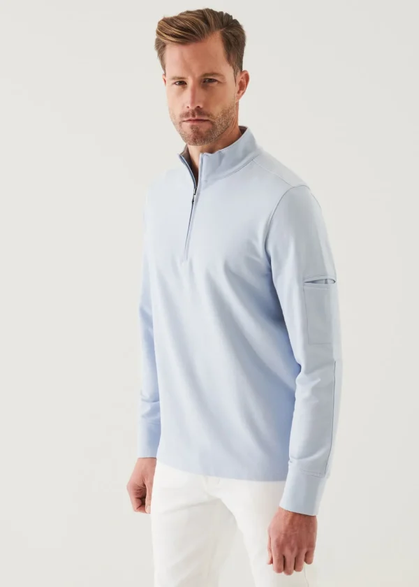 PATRICK ASSARAF Pima Cotton French Terry Quarter Zip | Men Sweatshirts & Hoodies