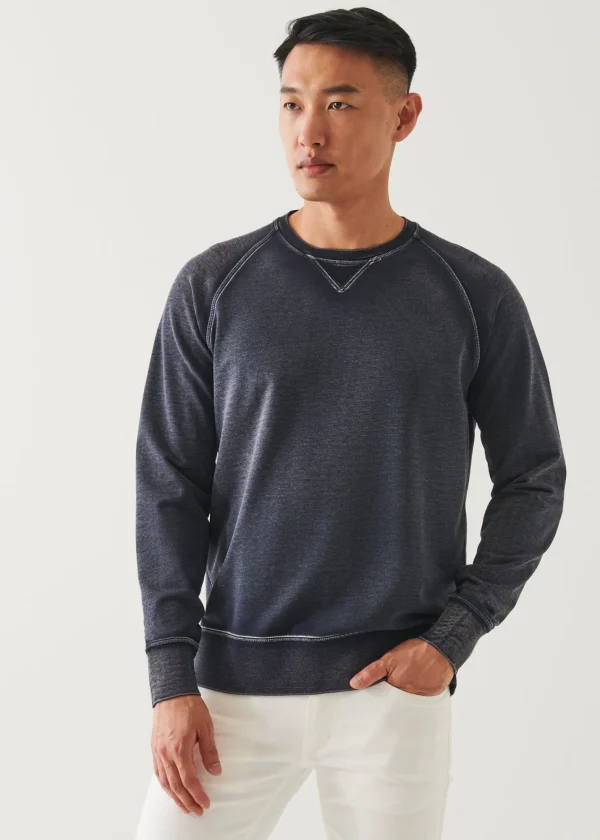 PATRICK ASSARAF Pima Cotton French Terry Vintage Wash Sweatshirt | Men Sweatshirts & Hoodies