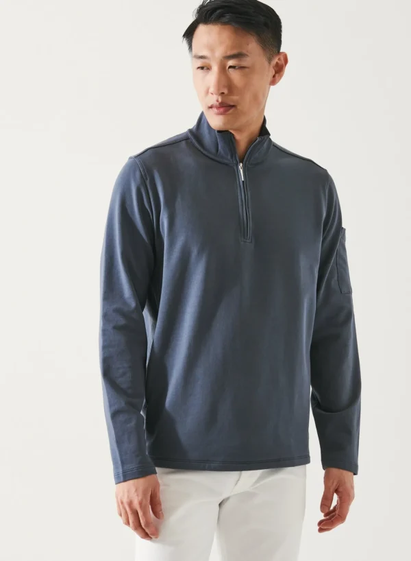 PATRICK ASSARAF Pima Cotton French Terry Quarter Zip | Men Sweatshirts & Hoodies