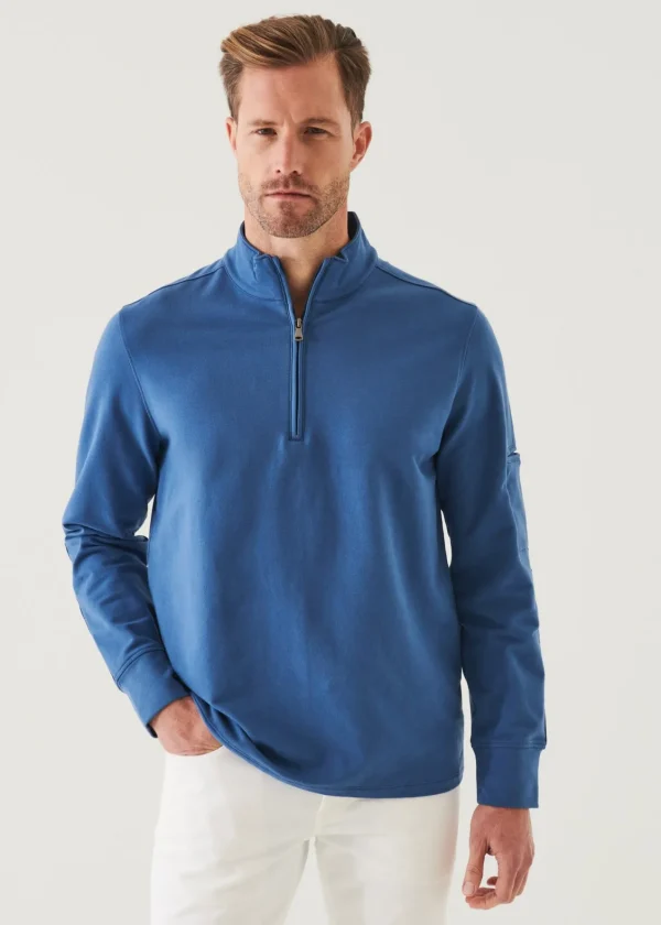 PATRICK ASSARAF Pima Cotton French Terry Quarter Zip | Men Sweatshirts & Hoodies