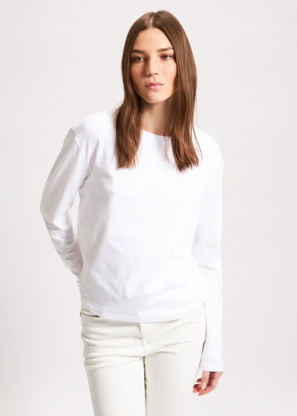 PATRICK ASSARAF Pima Cotton Stretch Boyfriend Long Sleeve | Women T-Shirts