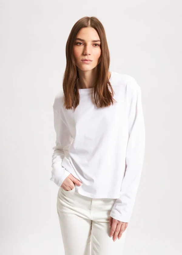 PATRICK ASSARAF Pima Cotton Stretch Boyfriend Long Sleeve | Women T-Shirts