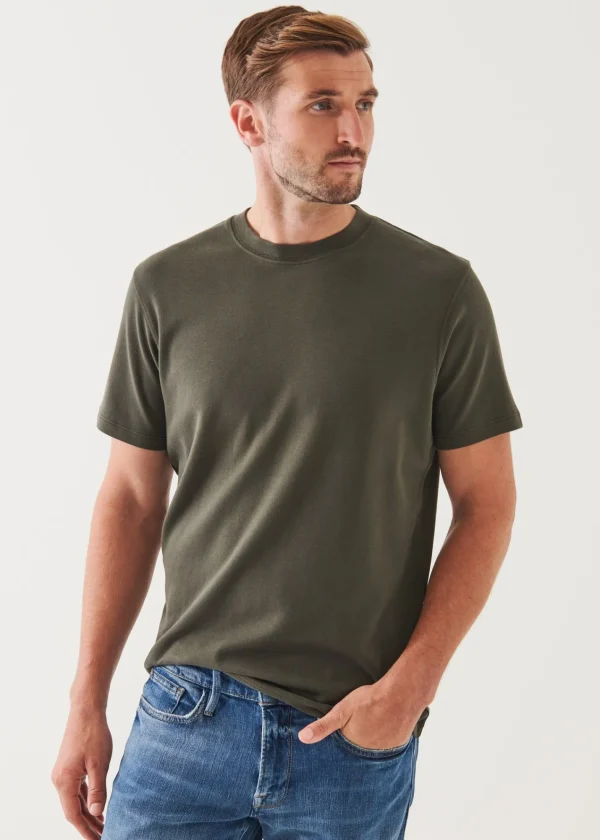 PATRICK ASSARAF Pima Cotton Stretch Brushed T-Shirt | Men T-Shirts