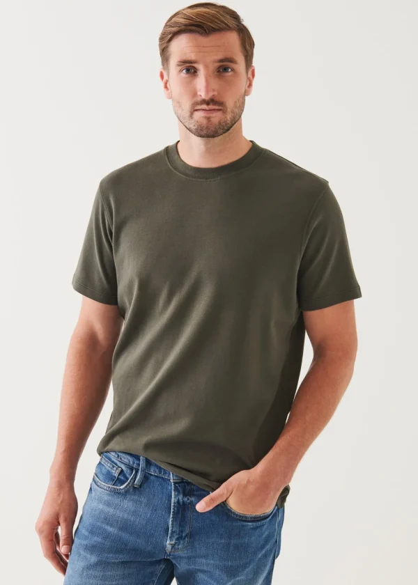 PATRICK ASSARAF Pima Cotton Stretch Brushed T-Shirt | Men T-Shirts