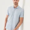 PATRICK ASSARAF Pima Cotton Stretch Button Front Shirt | Men T-Shirts