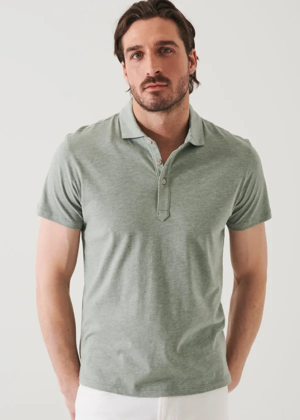 PATRICK ASSARAF Pima Cotton Stretch Overdye Polo | Men Polos