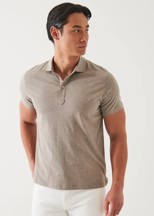 PATRICK ASSARAF Pima Cotton Stretch Overdye Polo | Men Polos