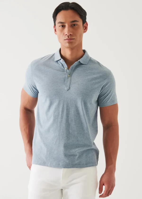 PATRICK ASSARAF Pima Cotton Stretch Overdye Polo | Men Polos