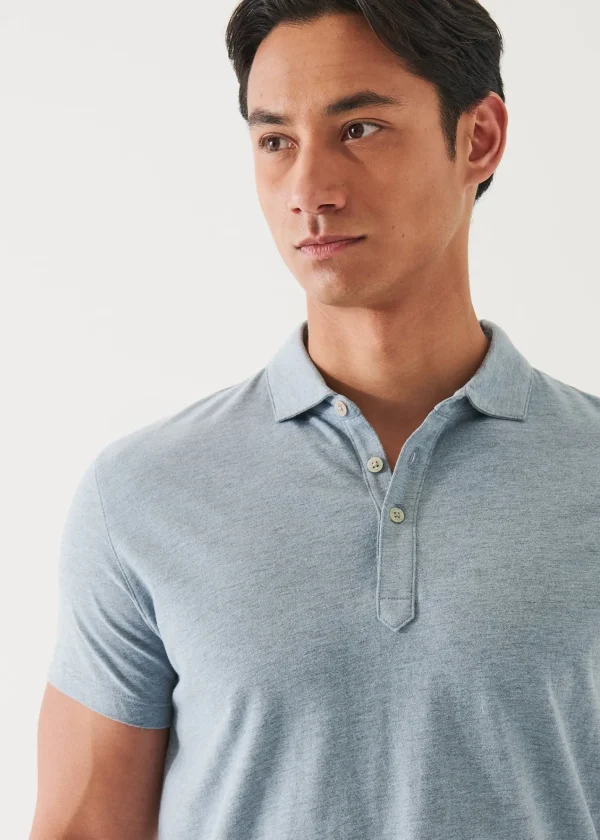 PATRICK ASSARAF Pima Cotton Stretch Overdye Polo | Men Polos