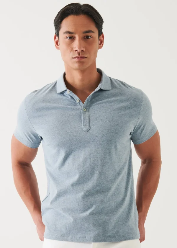 PATRICK ASSARAF Pima Cotton Stretch Overdye Polo | Men Polos