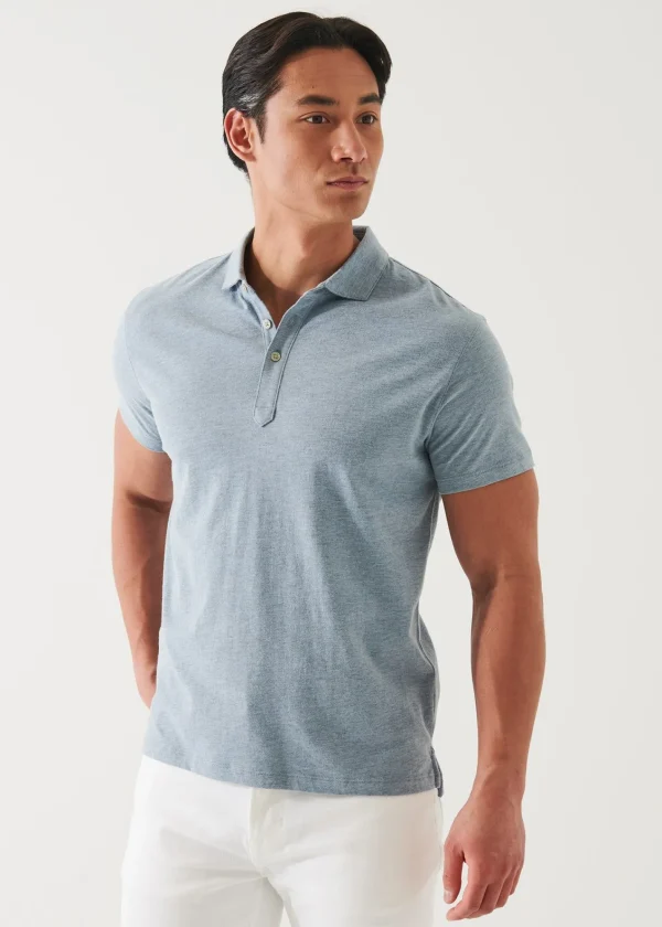 PATRICK ASSARAF Pima Cotton Stretch Overdye Polo | Men Polos