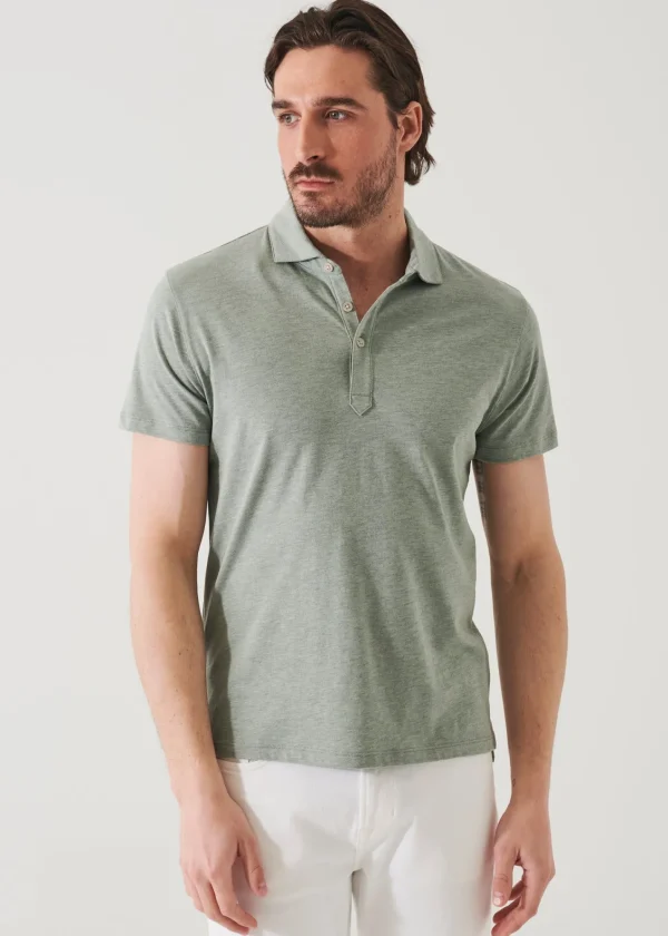 PATRICK ASSARAF Pima Cotton Stretch Overdye Polo | Men Polos