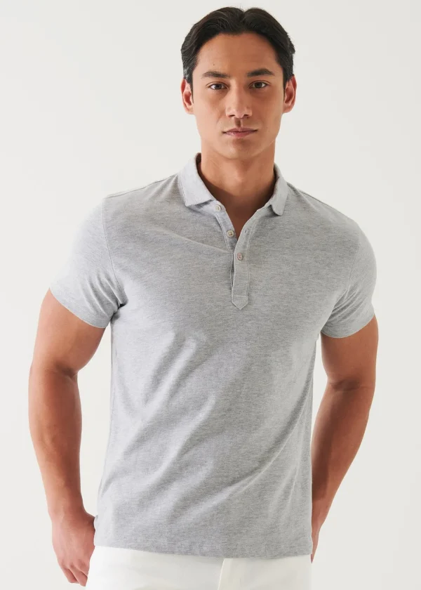 PATRICK ASSARAF Pima Cotton Stretch Overdye Polo | Men Polos