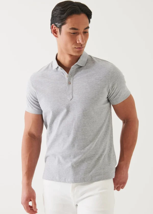 PATRICK ASSARAF Pima Cotton Stretch Overdye Polo | Men Polos