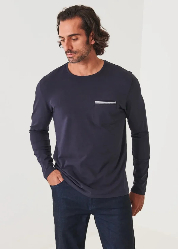 PATRICK ASSARAF Pima Cotton Stretch Pocket T-Shirt | Men T-Shirts