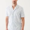 PATRICK ASSARAF Pima Cotton Stretch Printed Camp Shirt | Men Shirts