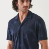 PATRICK ASSARAF Pima Cotton Stretch Printed Camp Shirt | Men Shirts