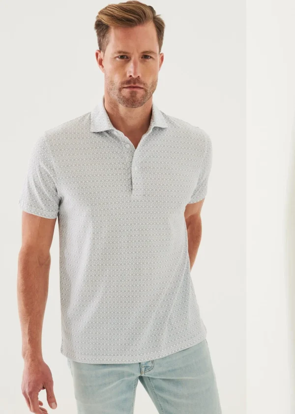 PATRICK ASSARAF Pima Cotton Stretch Printed Polo | Men Polos