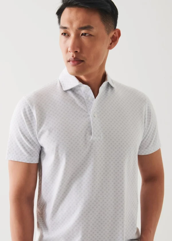 PATRICK ASSARAF Pima Cotton Stretch Printed Polo | Men Polos