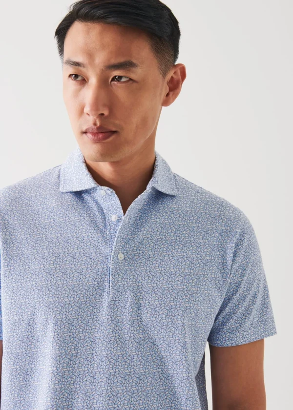 PATRICK ASSARAF Pima Cotton Stretch Printed Polo | Men Polos