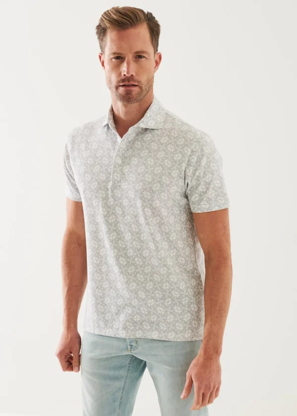 PATRICK ASSARAF Pima Cotton Stretch Printed Polo | Men Polos