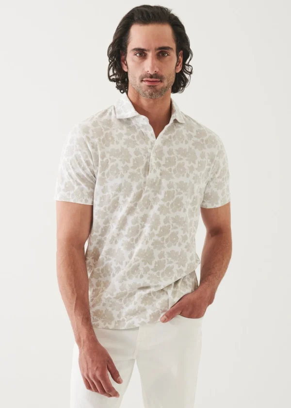 PATRICK ASSARAF Pima Cotton Stretch Printed Polo | Men Polos