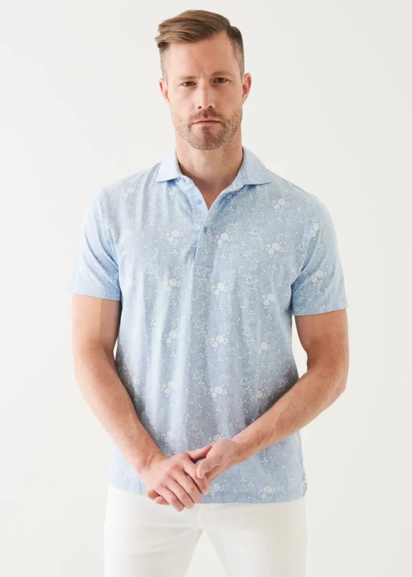 PATRICK ASSARAF Pima Cotton Stretch Printed Polo | Men Polos