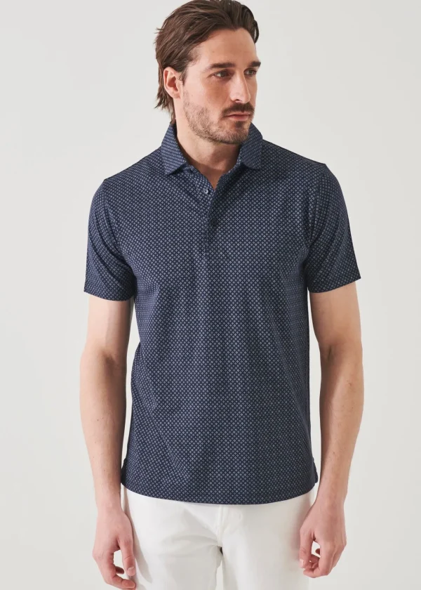 PATRICK ASSARAF Pima Cotton Stretch Printed Polo | Men Polos