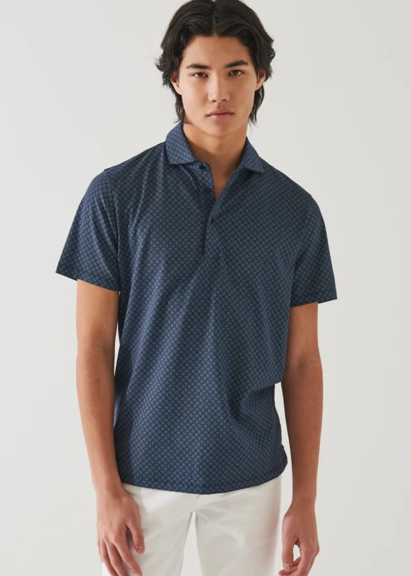 PATRICK ASSARAF Pima Cotton Stretch Printed Polo | Men Polos