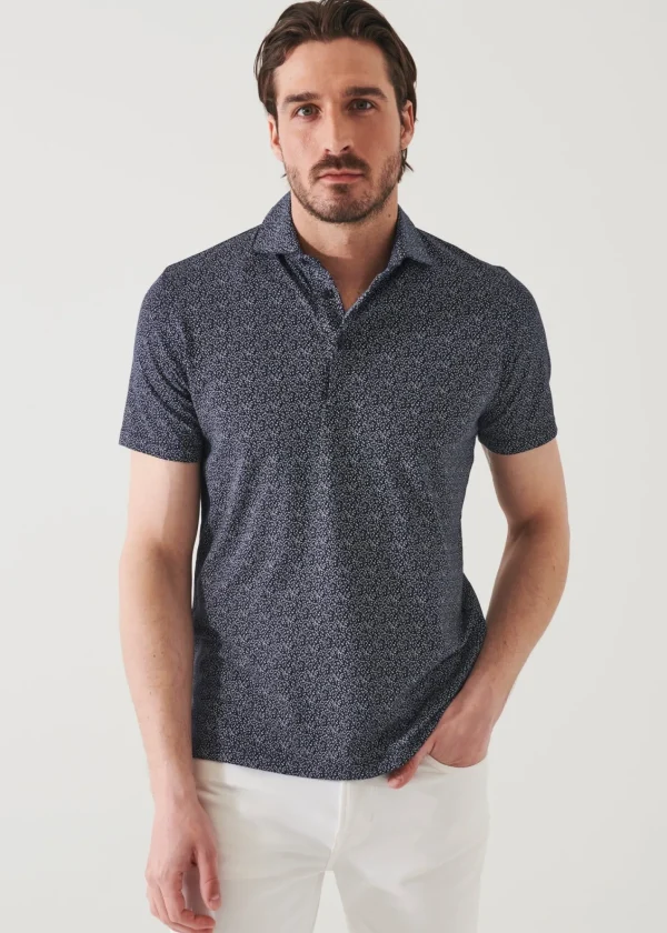 PATRICK ASSARAF Pima Cotton Stretch Printed Polo | Men Polos