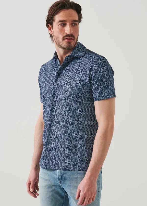 PATRICK ASSARAF Pima Cotton Stretch Printed Polo | Men Polos