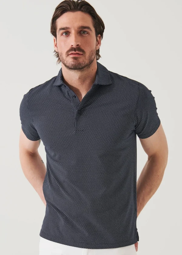 PATRICK ASSARAF Pima Cotton Stretch Printed Polo | Men Polos