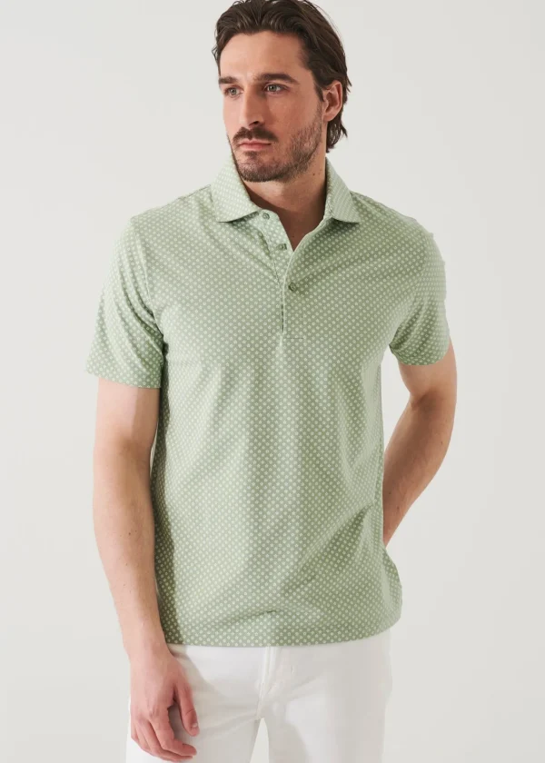 PATRICK ASSARAF Pima Cotton Stretch Printed Polo | Men Polos