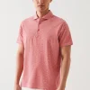 PATRICK ASSARAF Pima Cotton Stretch Printed Polo | Men Knitwear