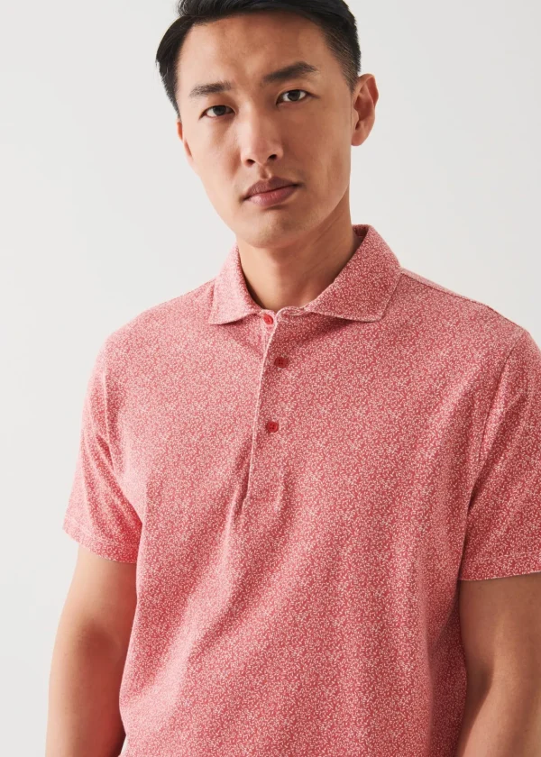 PATRICK ASSARAF Pima Cotton Stretch Printed Polo | Men Polos